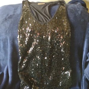 suki jones bling sequin sparkle tank top size small
